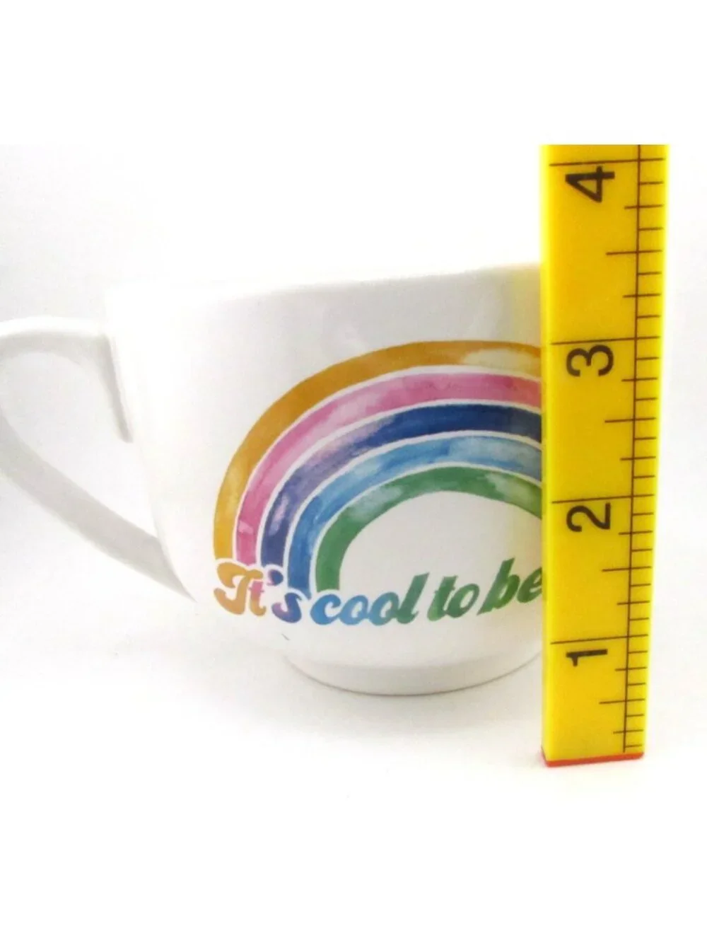 Primitives By Kathy Large Coffee Mug Cup Unicorn Rainbow It's Cool to be Kind